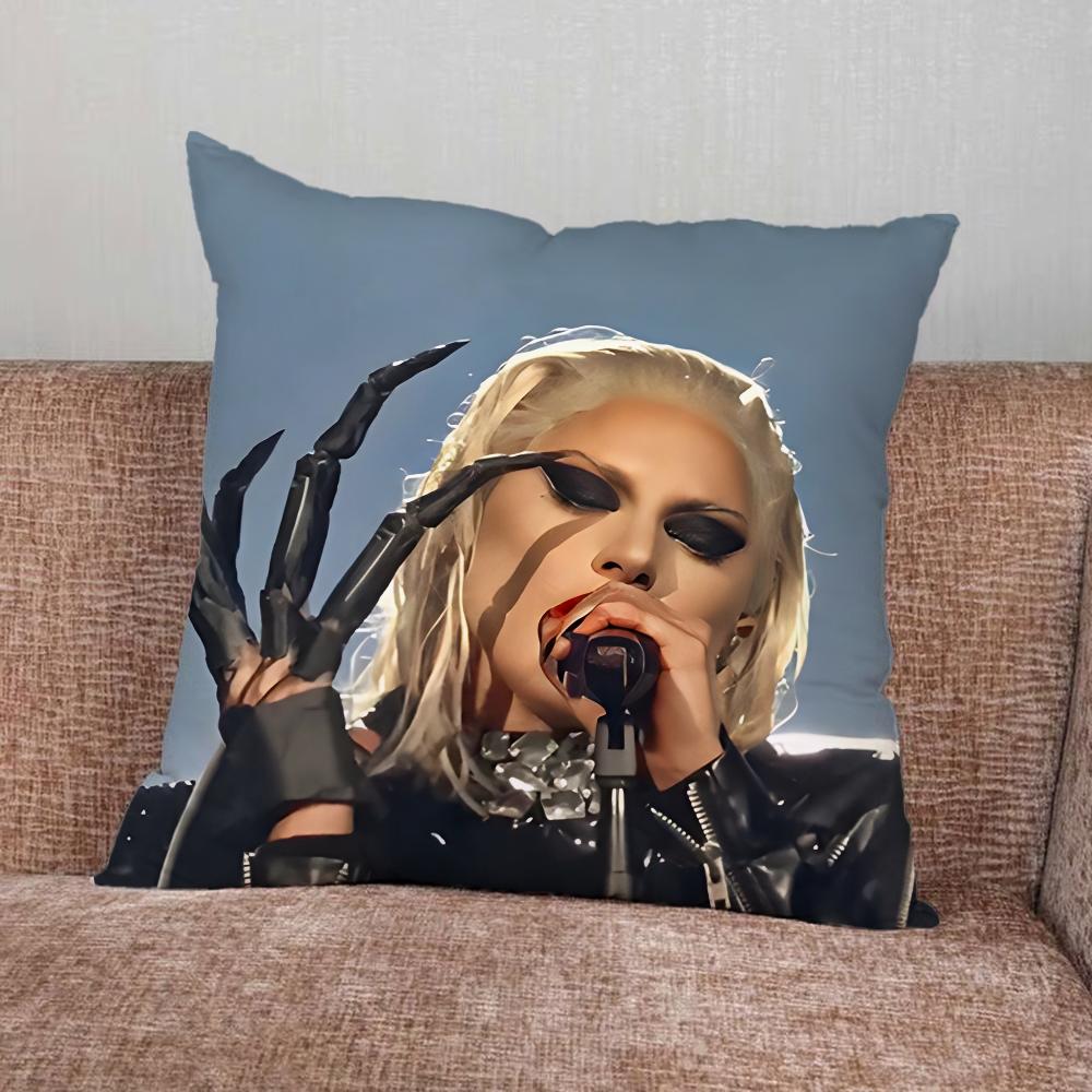 

Singer L-Lady G-Gaga Pillow Case For Home Bedroom Car Office Decoration Living Room Sofa Cushion Cover Suitable 16x16Inch