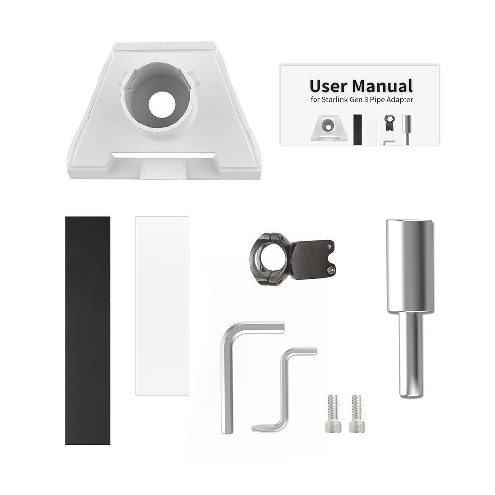 

For Starlink Gen 3 High Quality Roof Mount Aluminum Starlink Mini Car Mount For StarLink Gen RV Ladder Mount Roof Rack Bracket серебряный