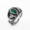 Vintage 316L Stainless Steel Aragorn II Barahir Snake Rings with Green Stone Eye for Men Women Fashion Punk Jewelry Dropshipping
