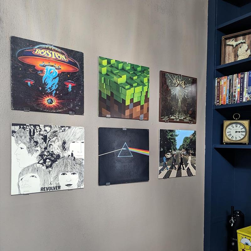 10 stücke Acryl Schallplattenständer Regal Klar Wand Montiert Vinyl Schallplattenhalter Ständer Wand Haken Schallplattenalbum Lagerung Rack