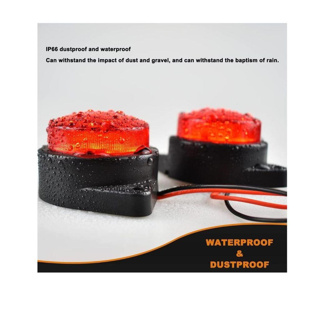 10er-Pack LED-Markierungsleuchten Anhänger, 24V Wasserdichte Anhänger-Markierungsleuchte Rote Lichter für Sattelzugmaschinen Ladung Markierungsleuchten Universelle Passform