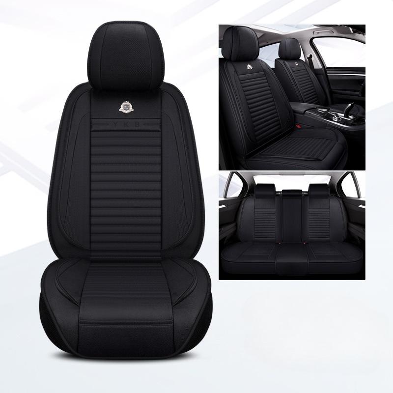 5-Seat Car Seat Cover Set, Full Car Seat Cushion Linen Car Seat Cover, All-Season Car Seat Cover Set, Compatible with Five-Seat Vehicles