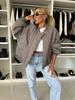 New, Winter Solid Color Long-sleeved Casual Button-up Zipper Cotton Jacket Women's Clothing