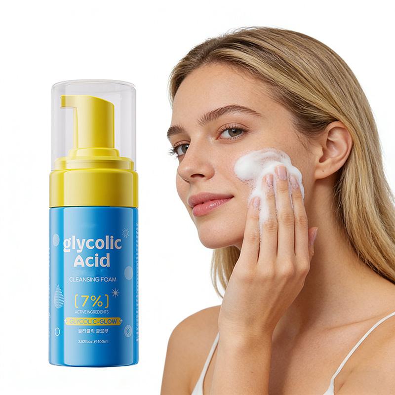 7% Glycolic Acid Cleansing Foam 100ml – Deep Clean, Oil Control & Gentle Hydration for All Skin 100ml/3.53fl.oz