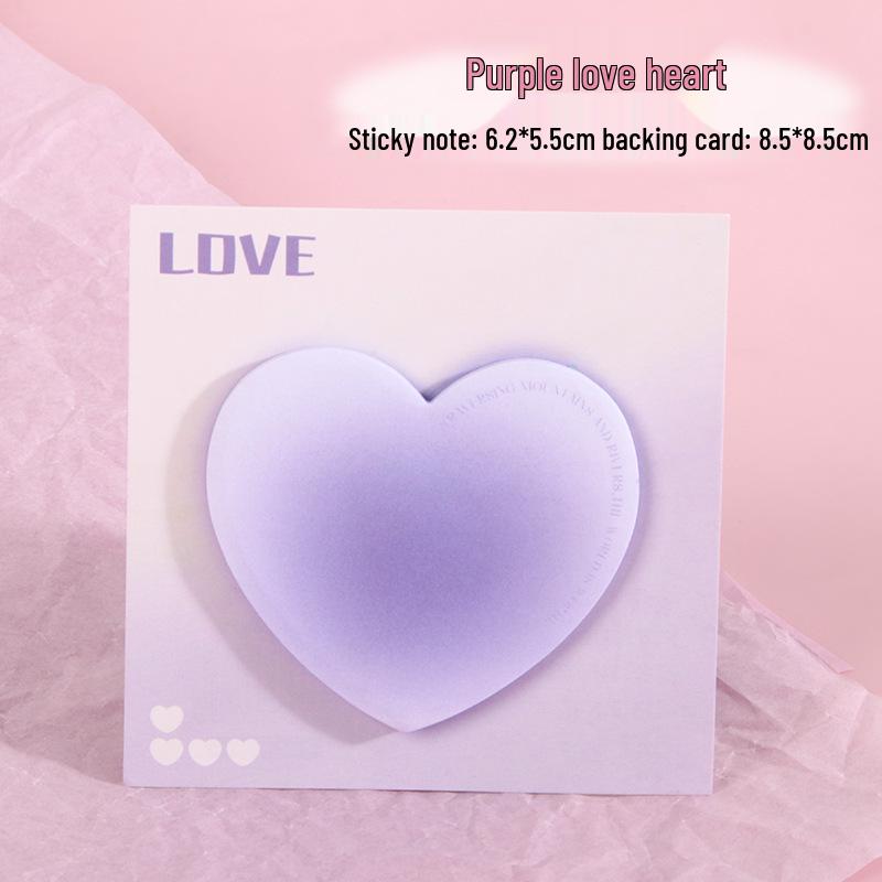 Colorful Irregular Heart Gradient Sticky Notes - Self-Adhesive Halo Blush Memo Paper