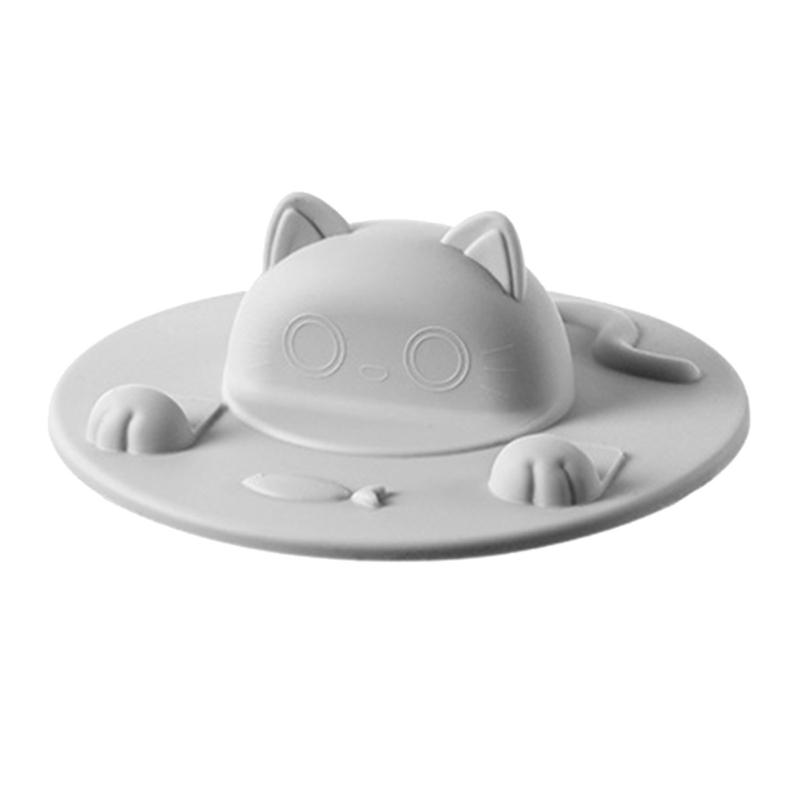 

Reusable Drink Cups cover Lovely Cats Silicone Cup Lid Leakproof Mugs Lid Glass Cups cover Coffee Mugs Suction Seal Lid серый