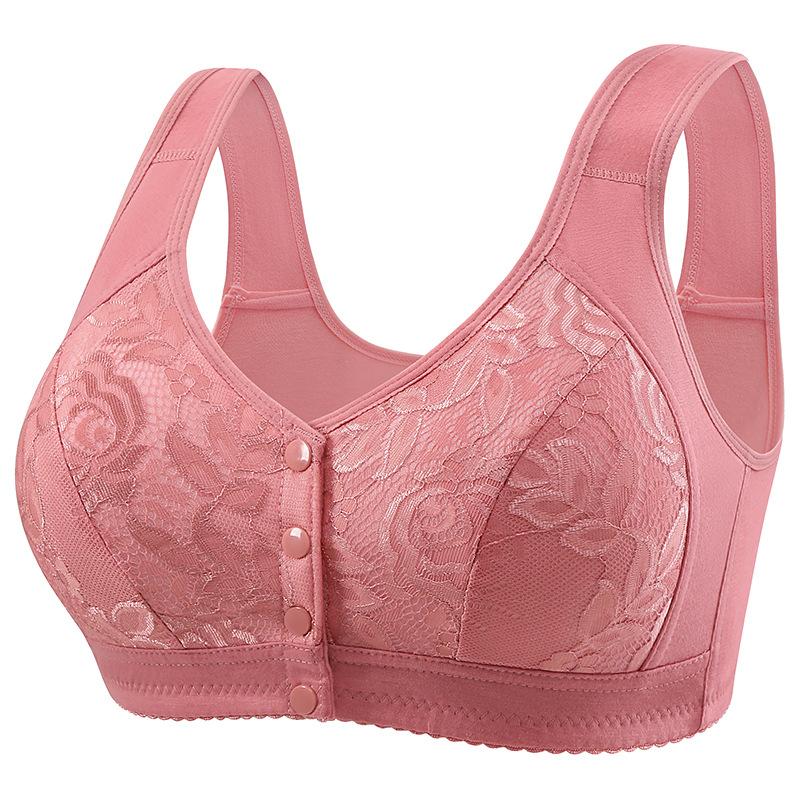 Plus Size Bra for Mature Women Front Closure Thin Tank Top Bra Wireless Comfortable Supportive Full Coverage Everyday Underwear