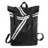 Striped Patchwork Roll-Up Backpack Men Outdoor Fitness Training Sports Bag Student School Bag