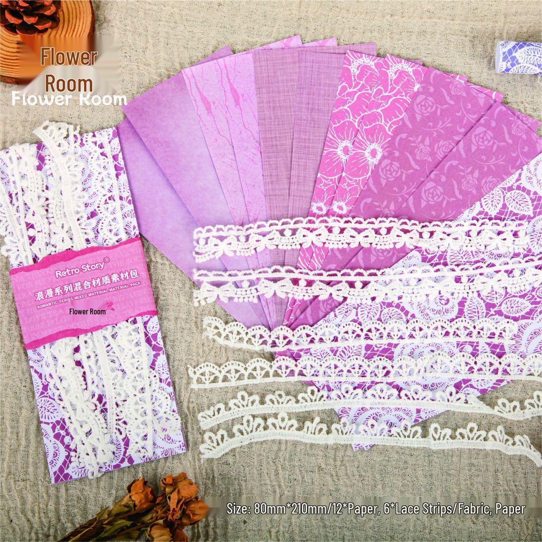 Retro Lace & Mixed Media Pack: Romantic Series Fabric + Paper