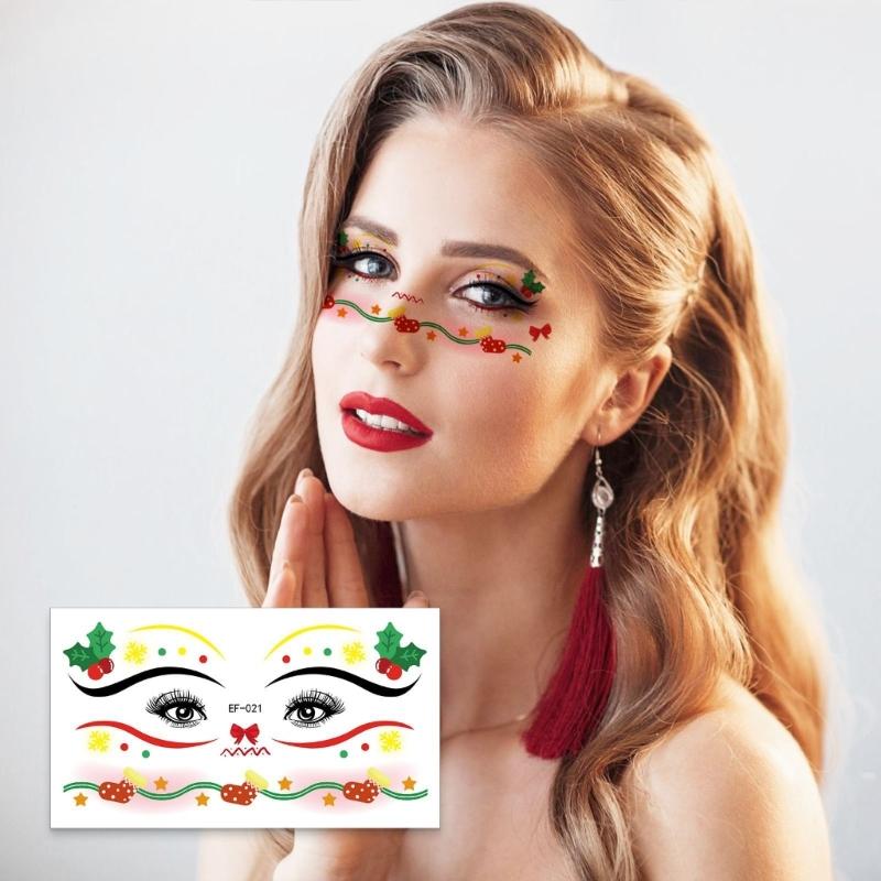30 Efficient Skin Safe Face Decal for Christmas Parties Makeup Eye Cheek Art Temporary Body Sticker