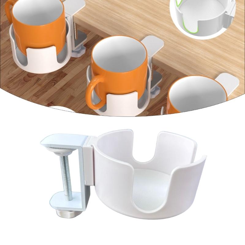 Praktyczny uchwyt na kubek montowany do biurka, modny, oszczędzający miejsce klips na napoje do stanowisk pracy, regulowany, solidny uchwyt biurkowy