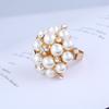 Simulated Water Drop Natural Big Flower Wedding Adjustable Crystal Ring Women Gift