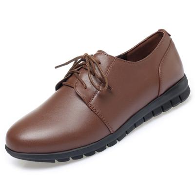 Women's Vulcanized Shoes Flat New Genuine Leather Women's Sneakers Retro Large Size Fashion Girl Student Shoes