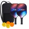 Pickleball-Schläger 2er-Set, Fiberglas-Pickleball-Set mit Pickleball-Schlägern und Tragetasche, Pickleball-Geschenke für Anfänger, Pickleball-Schläger-Set