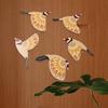 5Pcs Wooden Flying Birds Wall Decor Vintage Wall Figurines Sculpture  Living Room