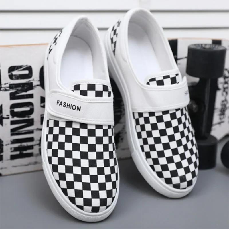 Fashion Canvas Men's Sneakers Black Lace Up Sping Shoes Classic Casual Vulcanized Shoes Size 47-48 Mens Spring Sport Shoes