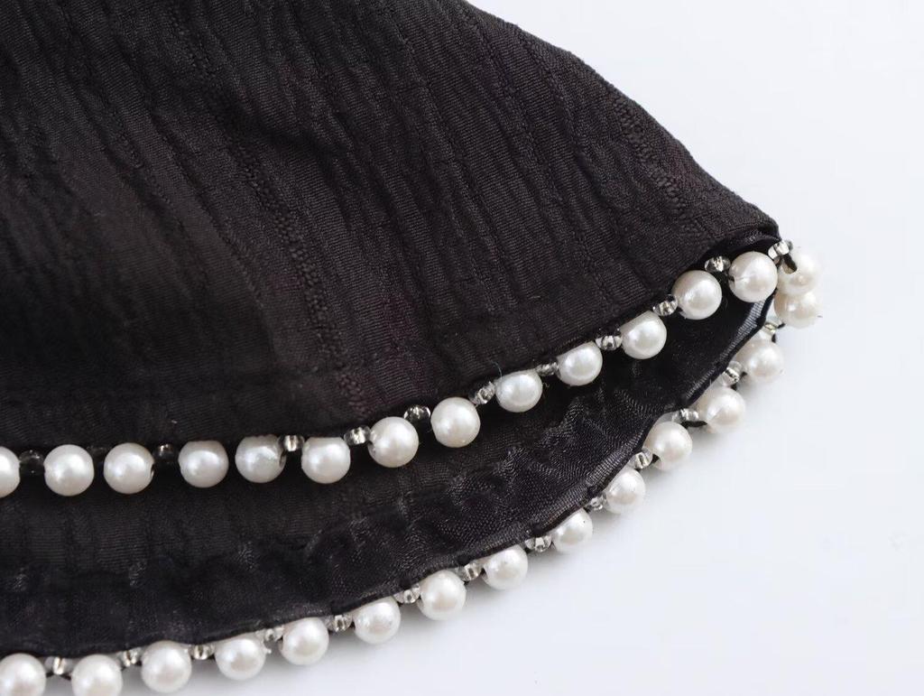 2025 Spring Women's European & American Fashion Irregular Pearl Dress