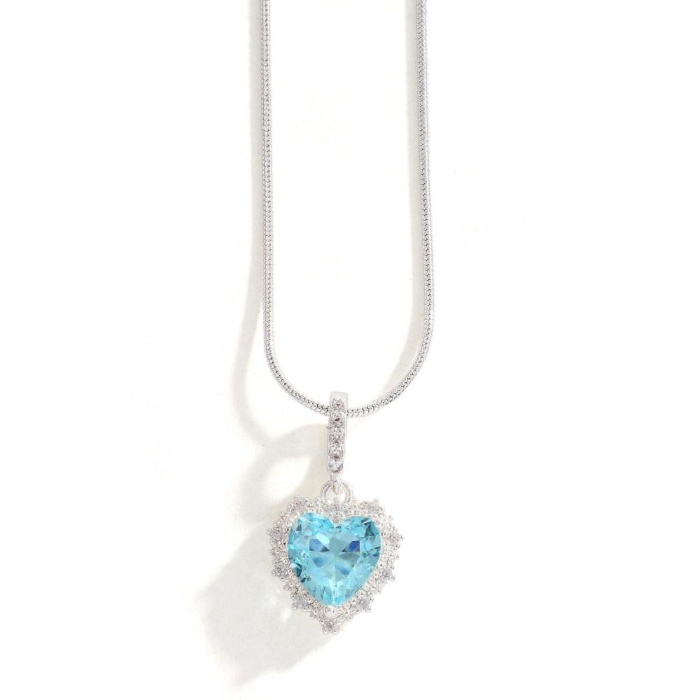 Women's Heart-Shaped Zircon Necklace Copper Collarbone Chain Light Luxury Niche Design Versatile Fashion Accessory