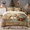 3Pcs Golden Christmas Snowman Bedding Set 3D Printed Chipless Duvet Cover Set Soft Dormitory Bedroom Decor Multiple Sizes