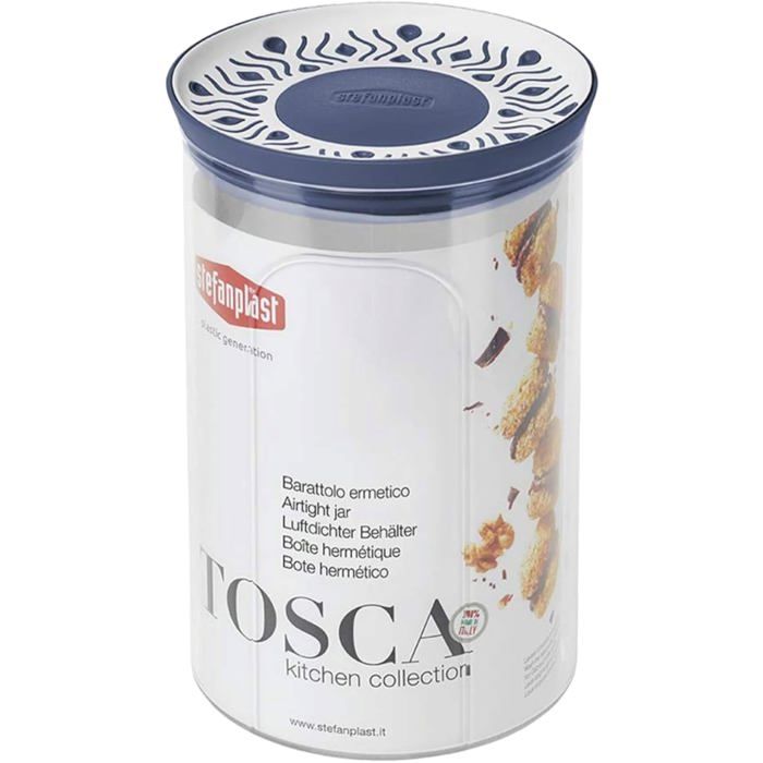 Pot Rond - Stefanplast - Tosca - Bleu - Résine - 1.2 L