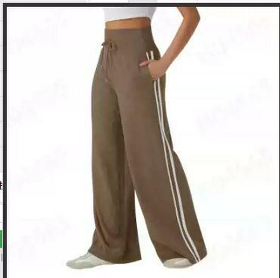 Women s 2025 High-Waisted Lace-Up Elastic Wide-Leg Casual Pants XL