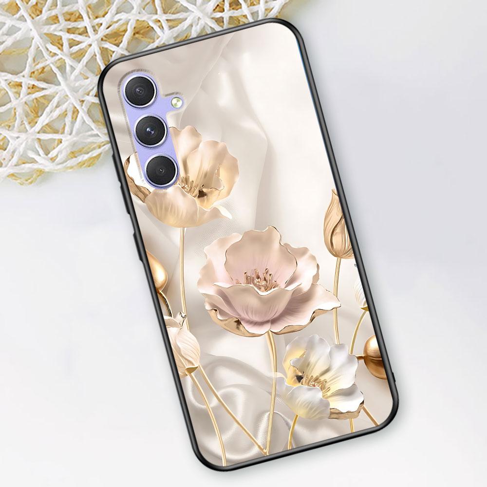 Rose Love Heart Gold Case for Samsung Galaxy A51 A53 A54 A31 A52 A12 A13 A21s A22 A32 A11 A22 A33 A41 A52s A73 TPU Phone Cover