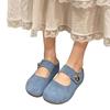 Fashion Small Inner Height Increase Flat Bottom Shallow Mouth Single Shoes Women's Summer New Versatile Mary Jane Shoes Women