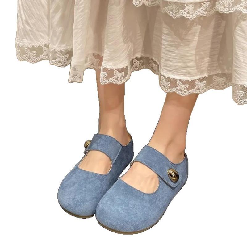 Fashion Small Inner Height Increase Flat Bottom Shallow Mouth Single Shoes Women's Summer New Versatile Mary Jane Shoes Women