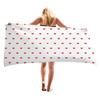 Red and blue geometry digital-printed polyester Superfine fiber double-sided fleece Beach vacation bath towel, beach towel