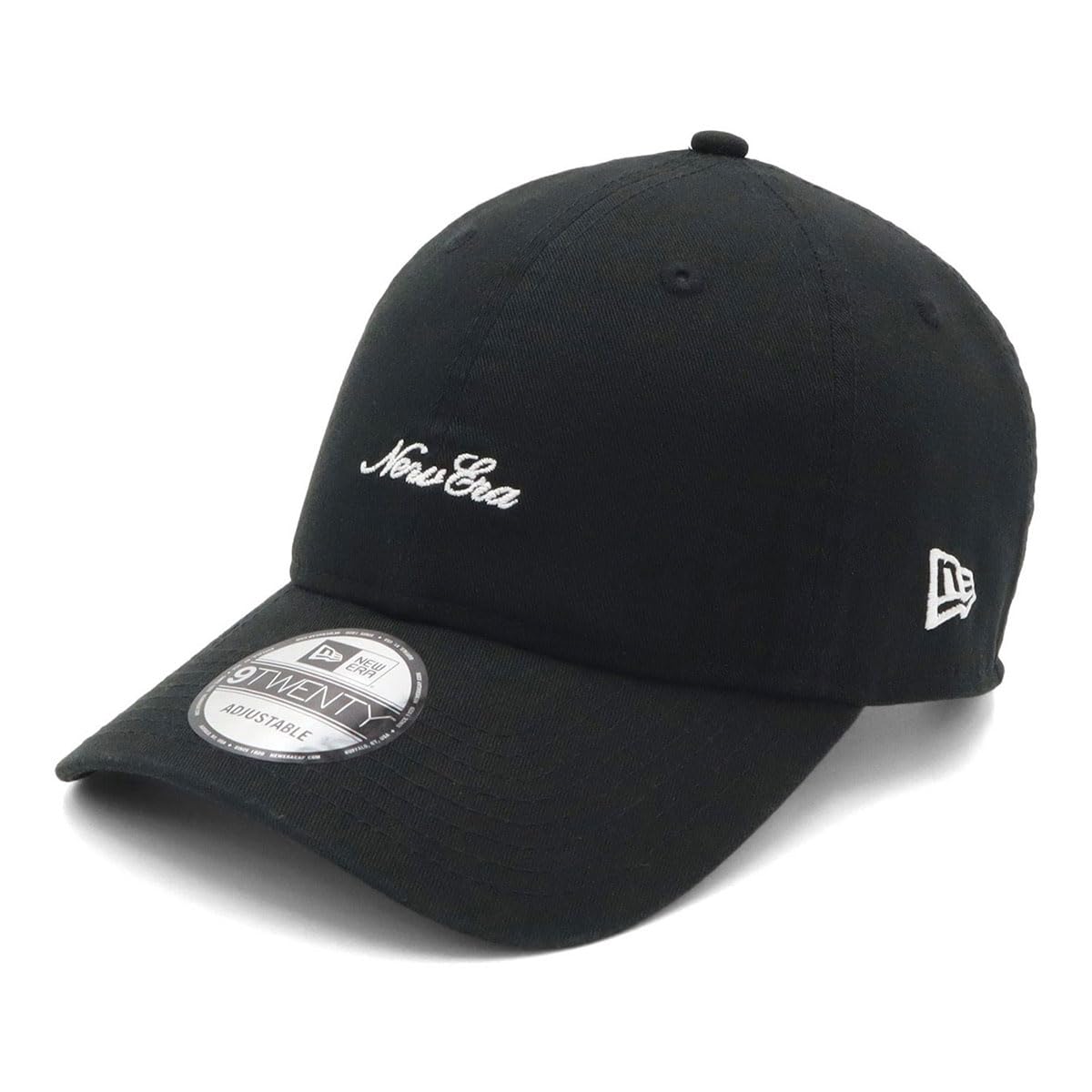 

New Era 9TWENTY Low Cap with Script Size 920 Washed MNLOGO Black Size 25J Logo, Black, M/L, White,
