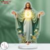 Płaska akrylowa ozdoba religijna z Jezusem 2D - dekoracja stołowa do domu, kościoła, biura - prezent na Boże Narodzenie, Wielkanoc, ślub