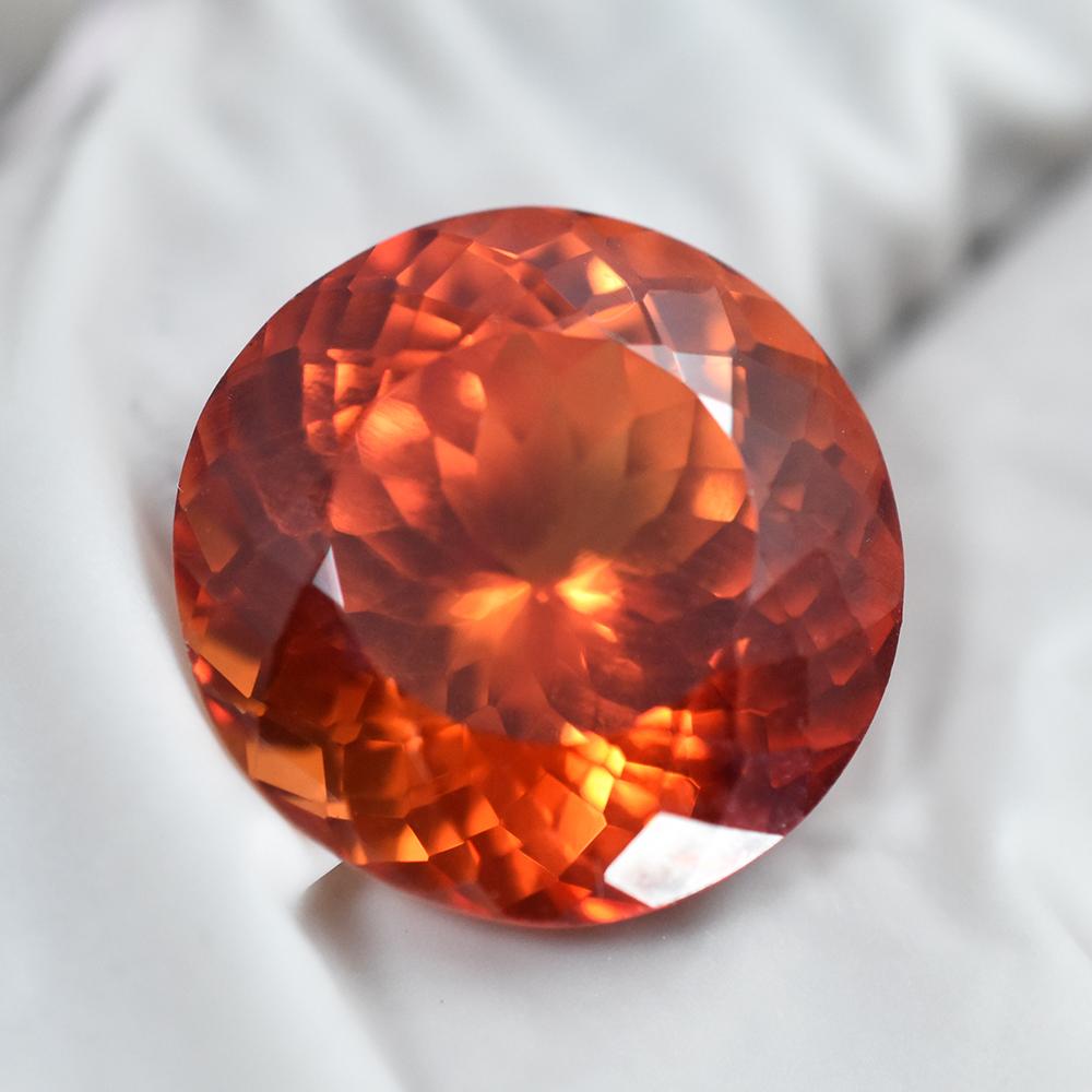 Natural Orange Sapphire Loose Gemstone 8.00 ct Round Cut Flawless September Birthday Birthstone