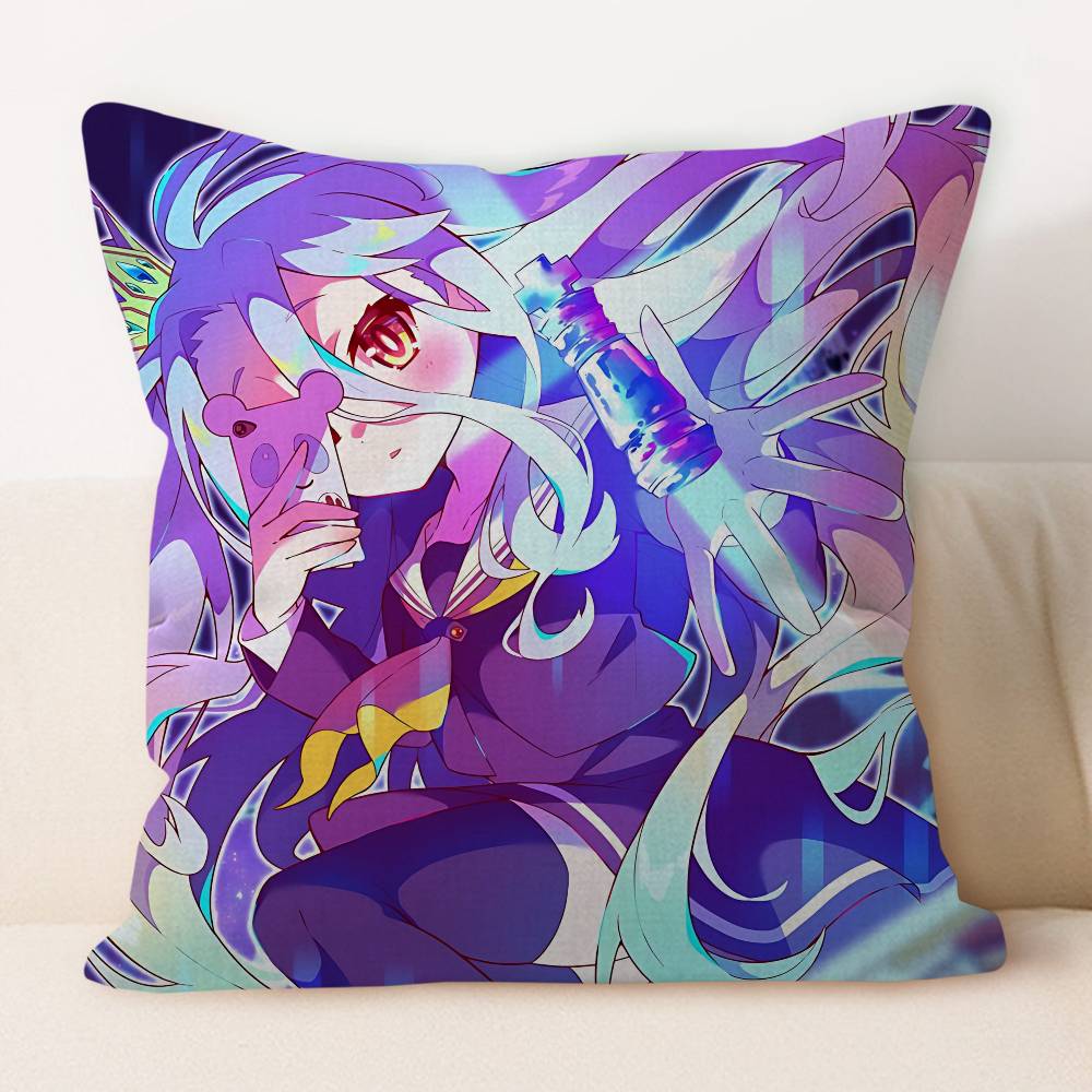 NO G-GAME NO LIFE Shiro Pillow Gifts Home Office Furnishings Bedroom Sofa Car Cushion Cover Case 45x45cm