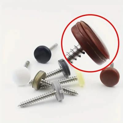 Hinged PlasticScrew CapCover for Wall Furniture Snap Protective Button Nuts Fold Snap Protective ScrewCap for Furniture Assembly