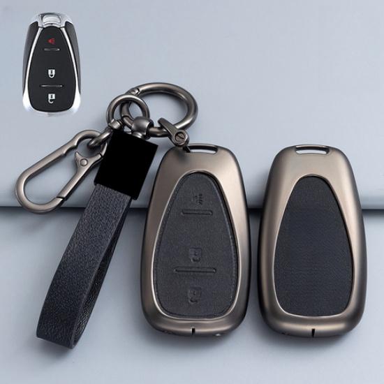 Alloy Leather Car Key Case Cover For Chevrolet Cruze Malibu Camaro Trailblaze
