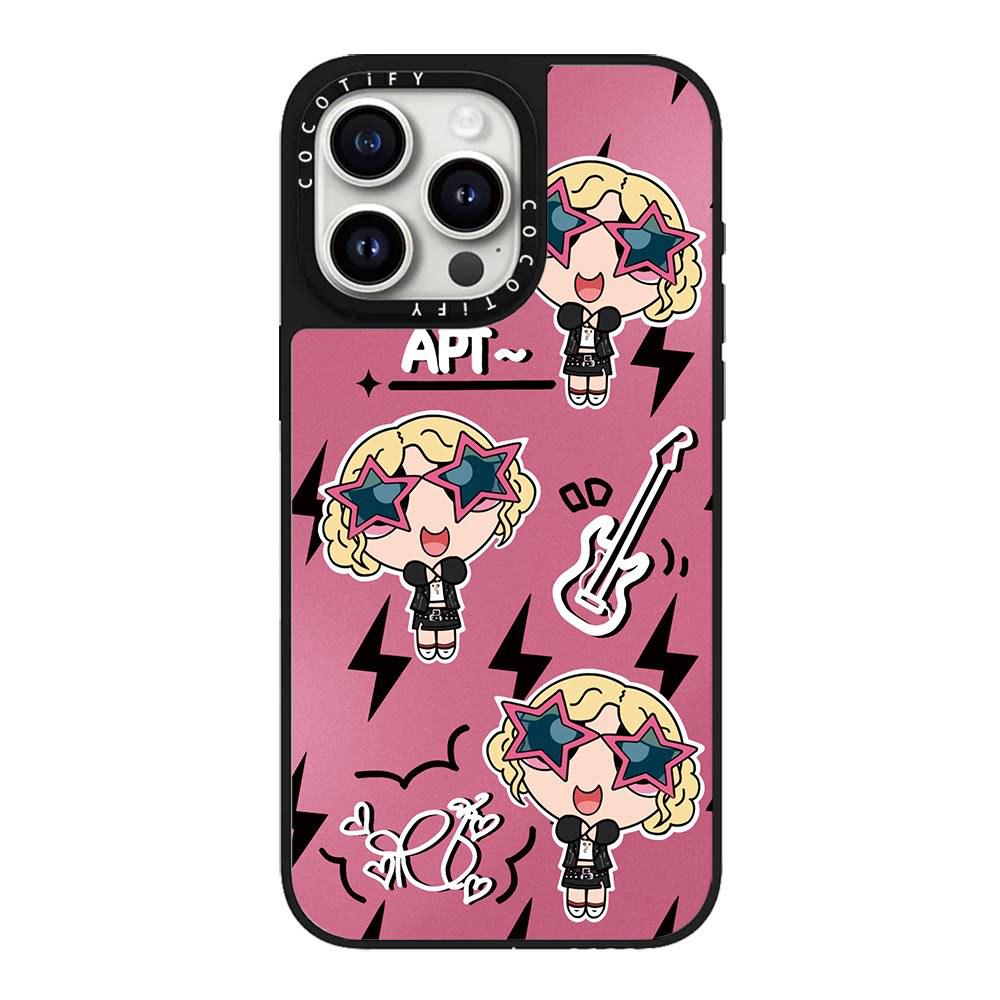 Cartoon Mirror Phone Case for iPhone 15/16 Pro Max - Powerpuff Girls Design iPhone 12/12 Pro