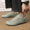 Wide Toe Walking Flats Fashion Business Casual Shoes Waterproof PU Leather Gym Fitness Sneakers