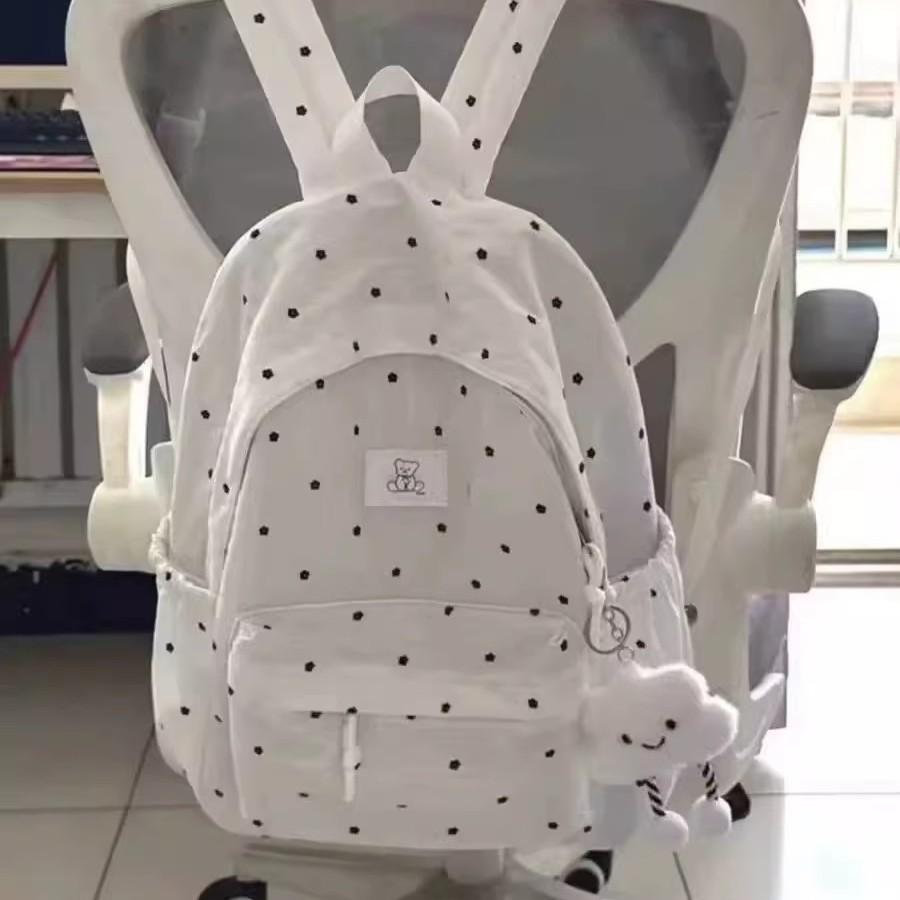 School Bag Female Girl College Style Small Floral Backpack Printing Middle School Student Backpack Female