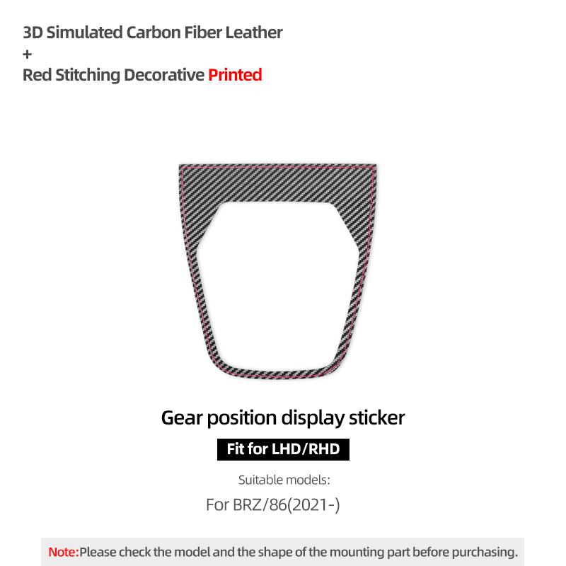 

Made of Alcantara Betterhumz For Subaru BRZ/Toyota GR86 - Auto Gear Shift Panel Switch Trim Sticker Car Interior Accessories Carbon Fiber Leather