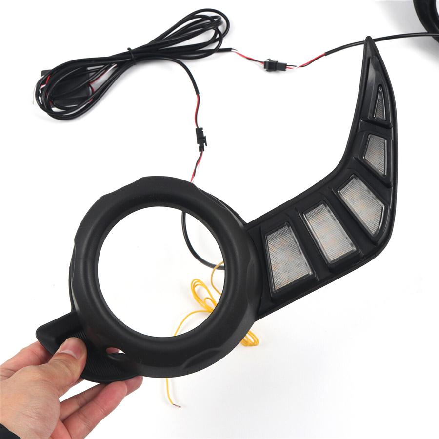 2x LED Daytime Running Light Fog Turn Signal Lamp Cable For Toyota 4Runner 14-22