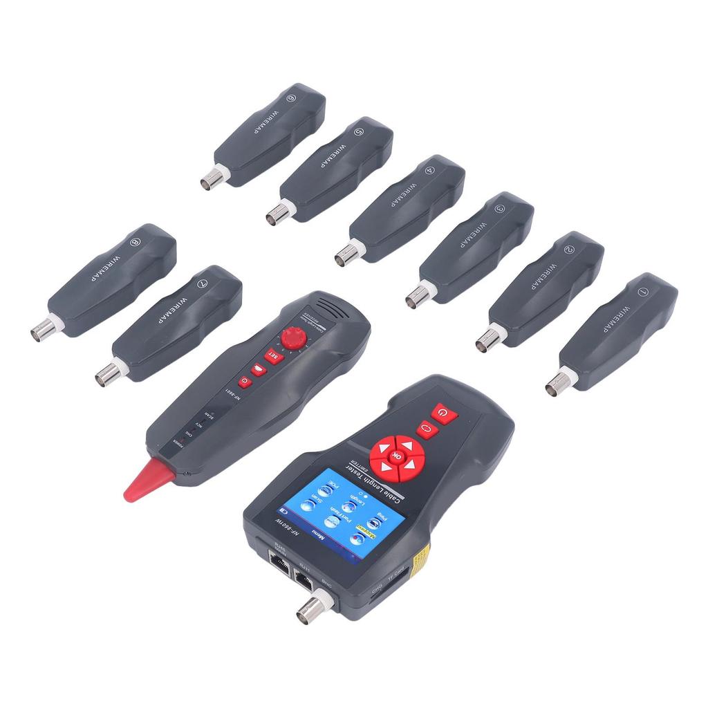 Network Wire Finder with 8 Adapters Cable Length POE Tester LCD Screen Break Point Checker