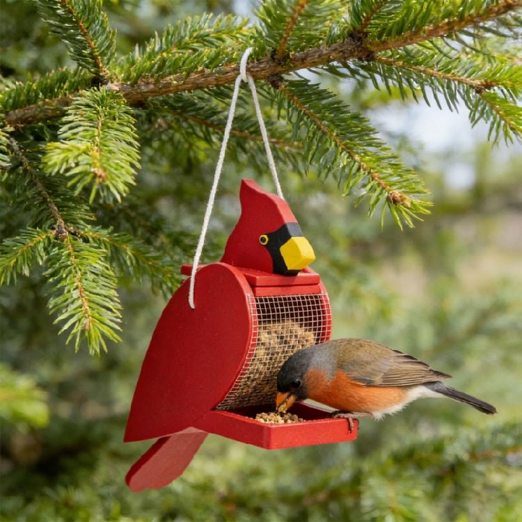 Organic Wood Wild Bird supplier daubed Red Climate Proof Build Suitable For Yard Or deck arrange