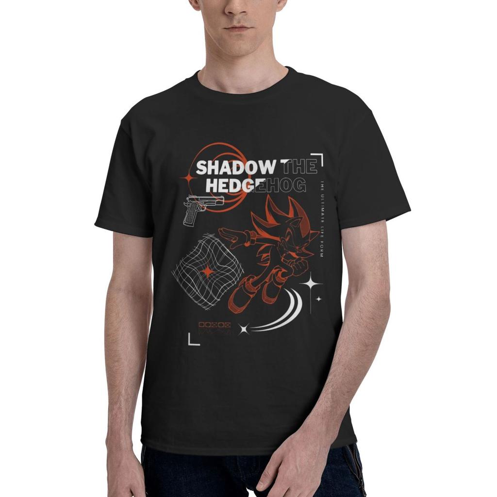 Hedgehogg Shadow T Shirts for Unisex Unisex 100% Cotton Creative T-Shirt Crew Neck Cartoon Game Tee Shirt Short Sleeve Tops 6XL