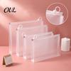 Protective Case for Office Supplies 3D Zipper Document Pouch, Transparent PP Matte Envelope File Folder, Portable Storage Home And Durable Organizer