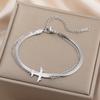 Lucktune Fashion Airplane Pendant Snake Chain Bracelets Woman Stainless Steel Jewelry Women's Hand Bracelets Party Birthday Gift