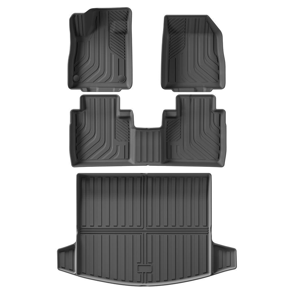 LUCKEASY Left Drive for Lincoln Nautilus 2024 2025 2026 All-weather Car Floor Mats Cargo Trunk Pad Backrest Liner TPE 3D Black