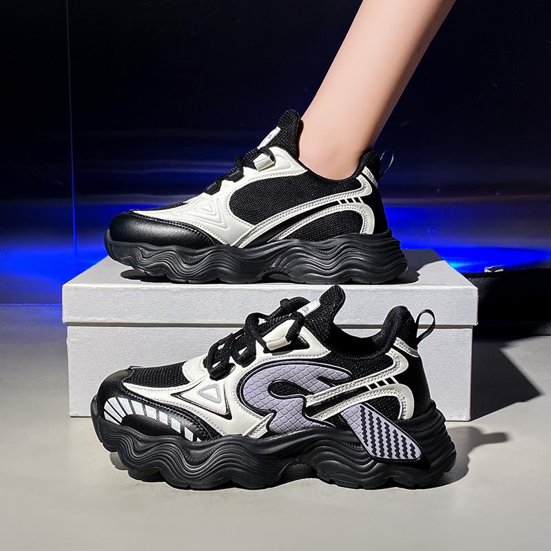 Parent-child shoes dad shoes mother and daughter sneakers Korean version fashionable versatile platform youth 28-40 girls sneakers