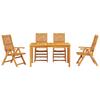 Garden Dining Set 5 pcs Brown Solid Acacia Wood