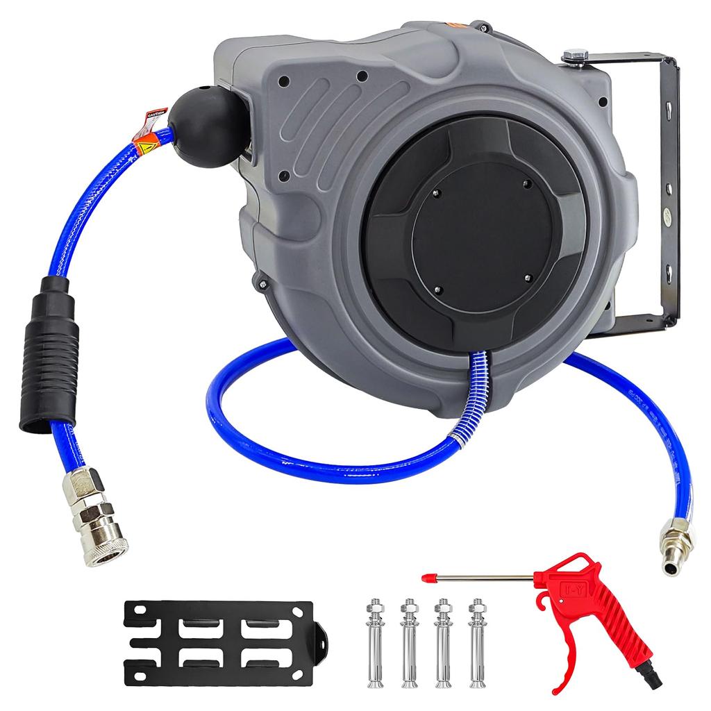 COYXiCE Air Hose Reel 15m Automatic Winding Type Air Hose Reel Automatic Winding Wall Hanging Hanging Ceiling Can Be Rotated Portable Hose Reel