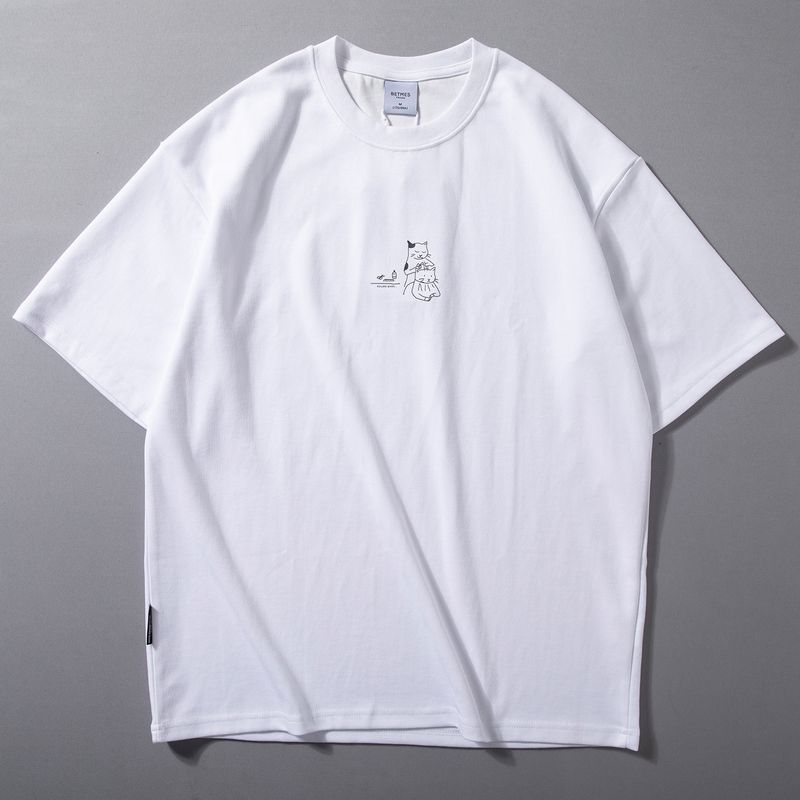 Summer Short Sleeve T-shirt Men's Summer New Fun Print Versatile Top Oversize Loose Round Neck Half Sleeve Fashion